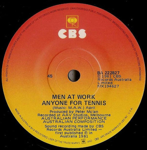 Men At Work : Who Can It Be Now? (7", Single)