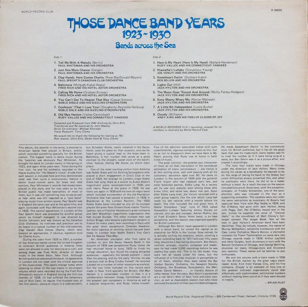 Various : Those Dance Band Years 1923-1930 (LP, Mono, Club)