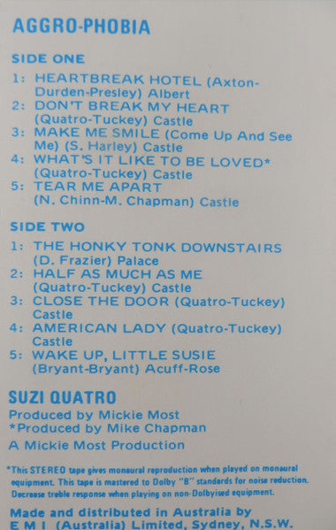 Suzi Quatro : Aggro-Phobia (Cass, Album)