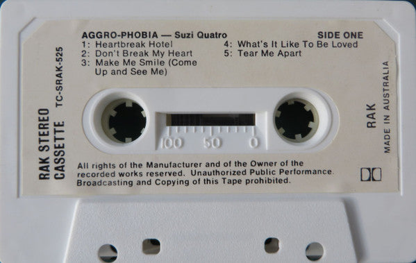 Suzi Quatro : Aggro-Phobia (Cass, Album)