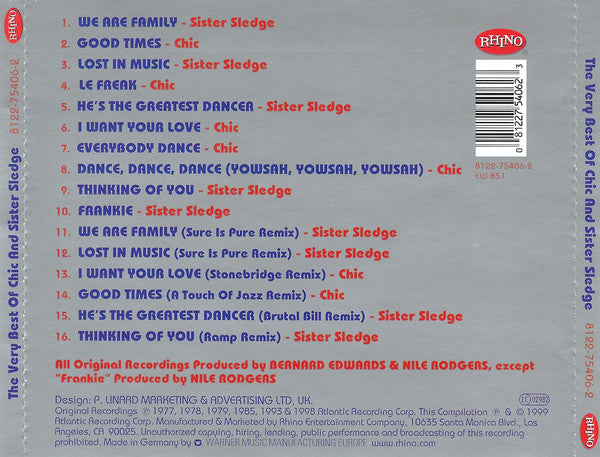 Chic And Sister Sledge : The Very Best Of Chic And Sister Sledge (CD, Album, Comp)