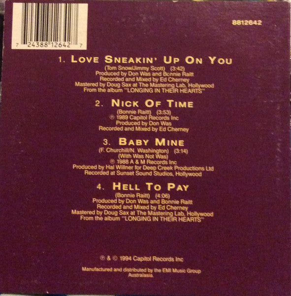 Bonnie Raitt : Love Sneakin' Up On You (CD, Single)