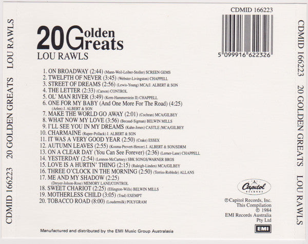 Lou Rawls : 20 Golden Greats (CD, Comp)