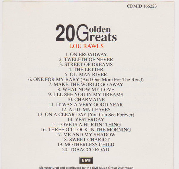 Lou Rawls : 20 Golden Greats (CD, Comp)