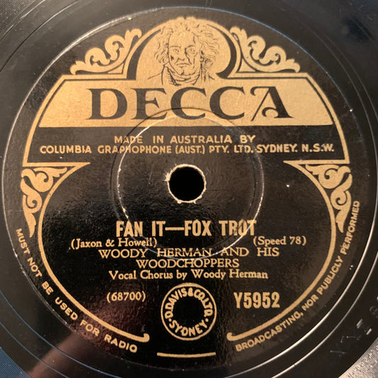 Woody Herman And His Woodchoppers : Fan It / Blues On Parade (Shellac, 10")