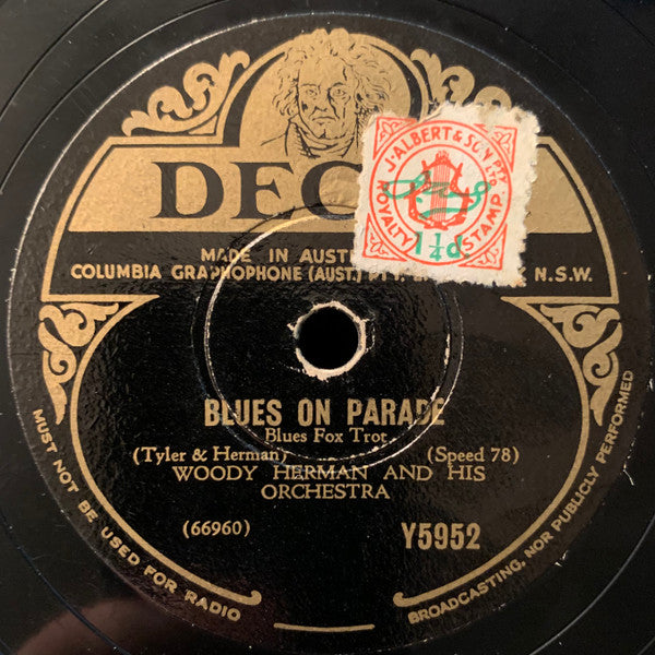 Woody Herman And His Woodchoppers : Fan It / Blues On Parade (Shellac, 10")