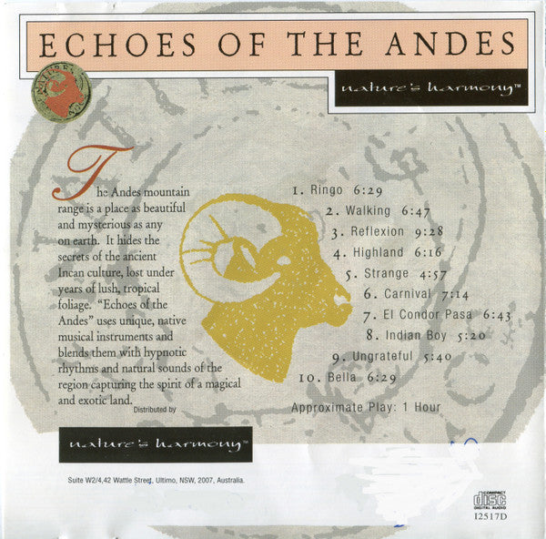 Ciro Hurtado : Echoes Of The Andes (CD, Album)
