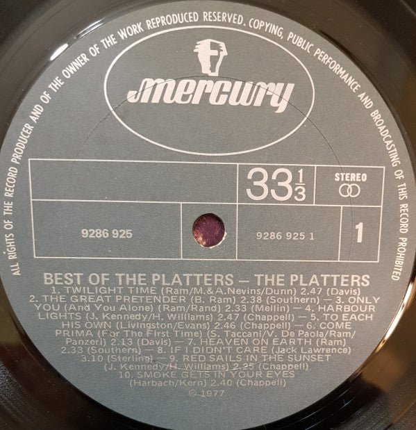 The Platters : Best Of The Platters (LP, Album, Comp)