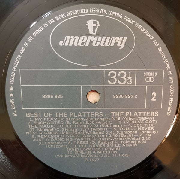 The Platters : Best Of The Platters (LP, Album, Comp)