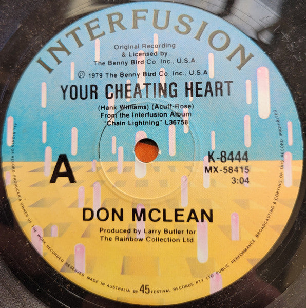 Don McLean : Your Cheating Heart (7", Single)