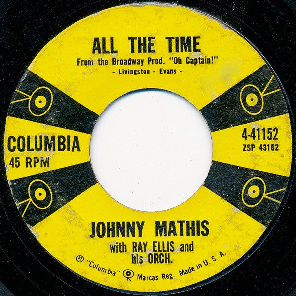 Johnny Mathis : All The Time / Teacher, Teacher (7", Single)