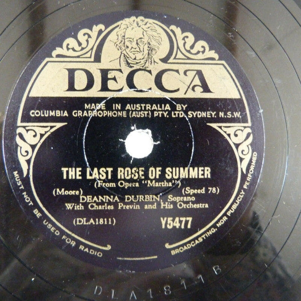 Deanna Durbin : Ave Maria / The Last Rose Of Summer (Shellac, 10")