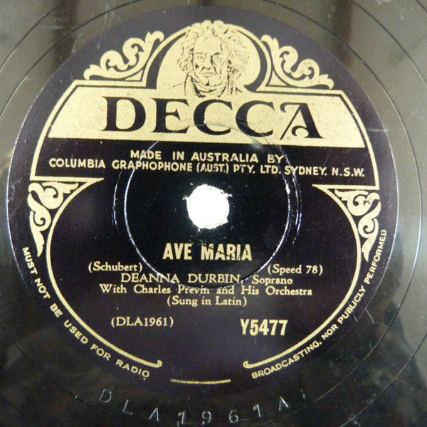 Deanna Durbin : Ave Maria / The Last Rose Of Summer (Shellac, 10")