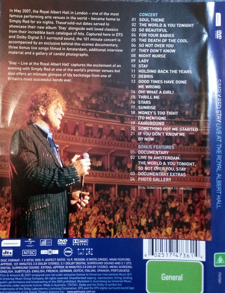 Buy Simply Red : Stay Live At The Royal Albert Hall (DVD-V, NTSC