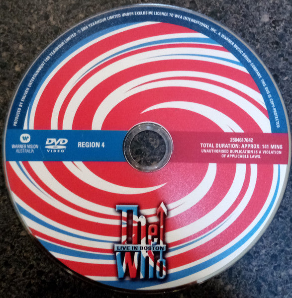 The Who : Live In Boston (DVD-V, Copy Prot., PAL, Reg)