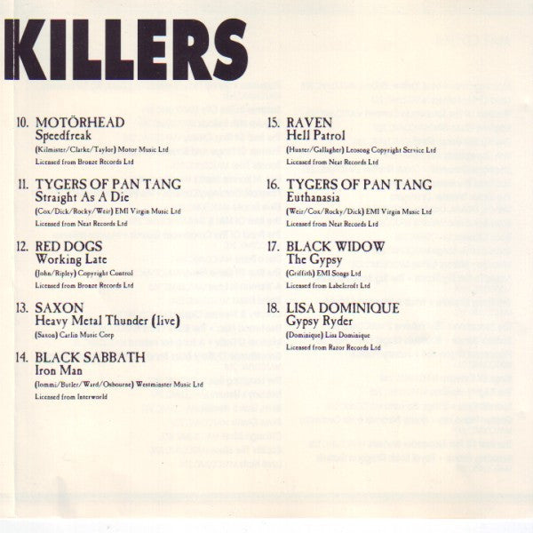 Various : Metal Killers (CD, Comp)