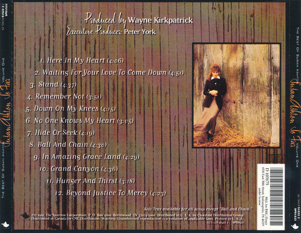 Susan Ashton : So Far: The Best Of Susan Ashton, Volume One (CD, Comp, Club)