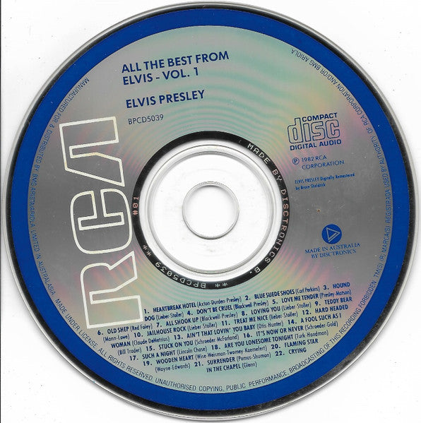 Elvis Presley : All The Best From Elvis - Vol. 1 (CD, Comp)