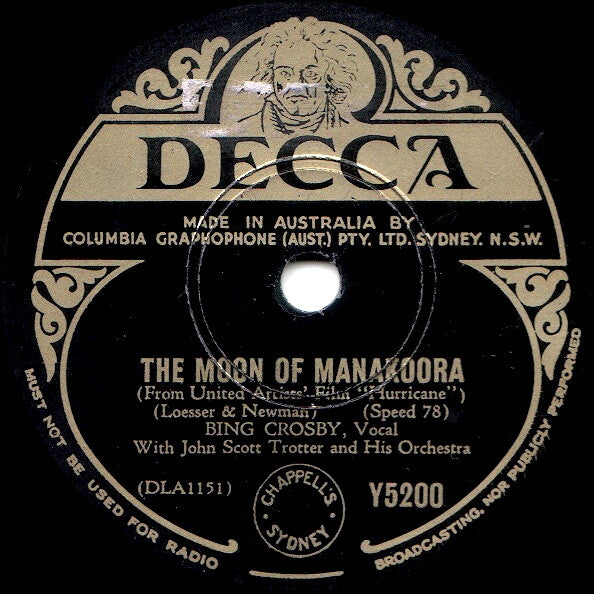 Bing Crosby : There's A Gold Mine In The Sky / The Moon Of Manakoora (Shellac, 10")