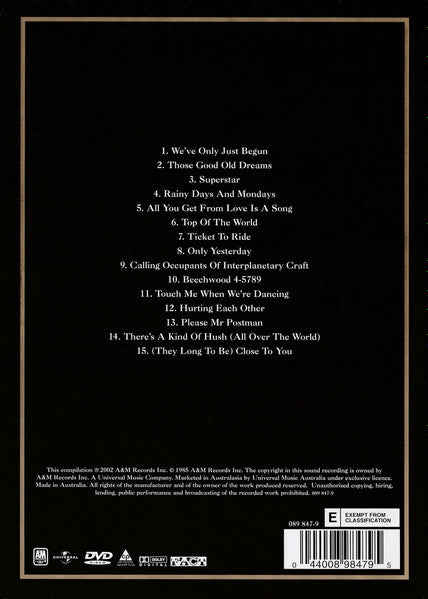 Carpenters : Carpenters Gold (Greatest Hits) (DVD-V, Comp, Copy Prot., RP)