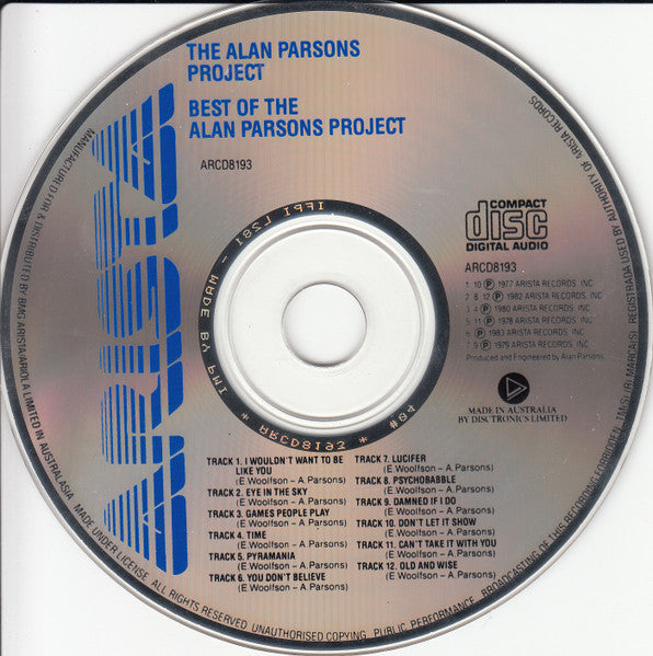 The Alan Parsons Project : The Best Of The Alan Parsons Project (CD, Comp, RM, RP, PMI)