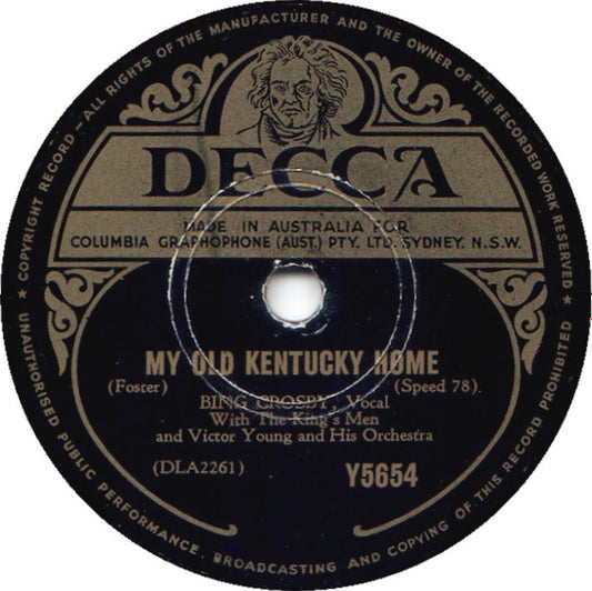 Bing Crosby : My Old Kentucky Home / It Makes No Difference Now (Shellac, 10", RP)