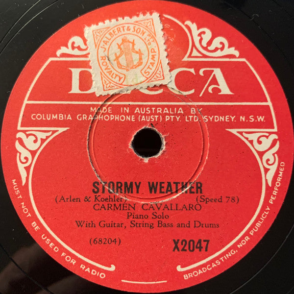 Carmen Cavallaro : Stormy Weather / I Can't Get Started (Shellac, 10")