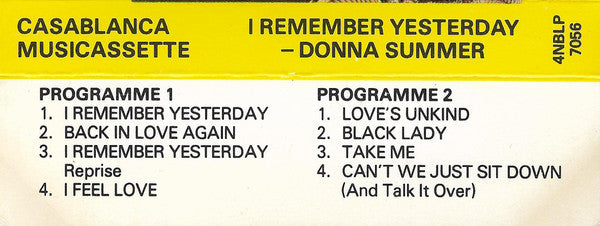 Donna Summer : I Remember Yesterday (Cass, Album)