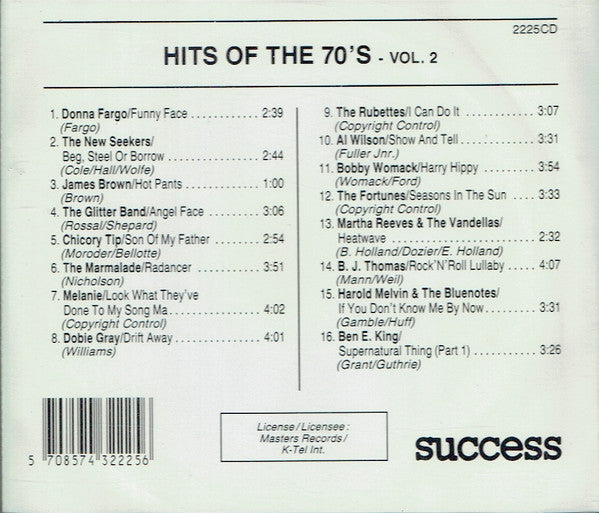 Various : Hits Of The 70's - Vol. 2 (CD, Comp, RE)