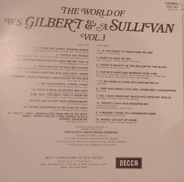Gilbert & Sullivan : The World Of W. S. Gilbert & A. Sullivan - Vol.3 (LP)