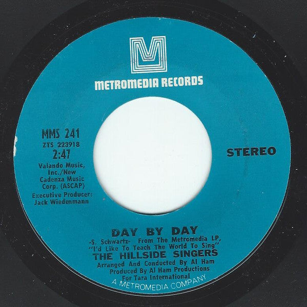 The Hillside Singers : We're Together / Day By Day (7")