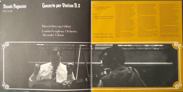 Niccolò Paganini - Henryk Szeryng, London Symphony Orchestra, Alexander Gibson : Concerto Per Violino N. 3 (LP, Gat)