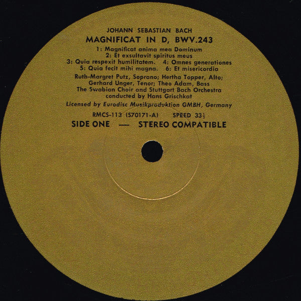 Johann Sebastian Bach : Magnificat In D (BWV 243) (LP, Album, Club)