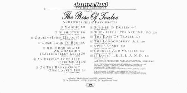Orchester James Last : The Rose Of Tralee And Other Irish Favourites (CD, Album, RE, RP)