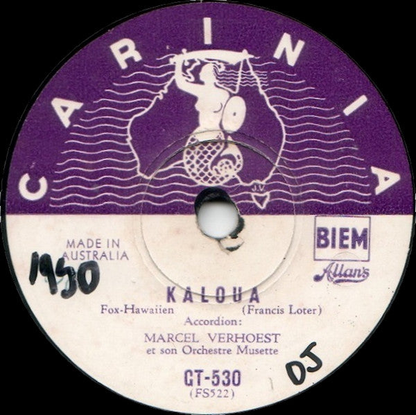 Marcel Verhoest / Melody Trio (2) : Kaloua / Abraham (Shellac, 10")