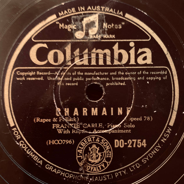 Frankie Carle : Charmaine / Diane (Shellac, 10", RP)