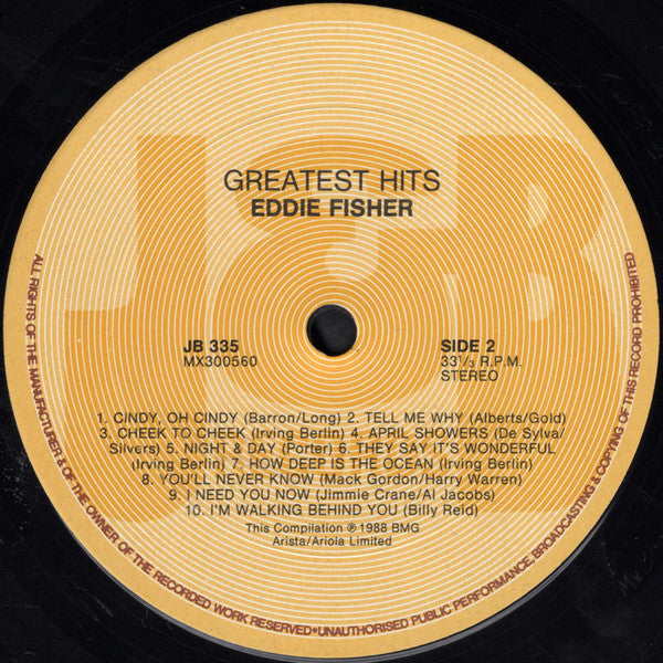 Eddie Fisher : 20 'Million' Sellers (LP, Comp)