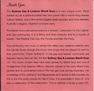 Various : Sydney Gay & Lesbian Mardi Gras 1995 (The Party Anthems) (2xCD, Comp)