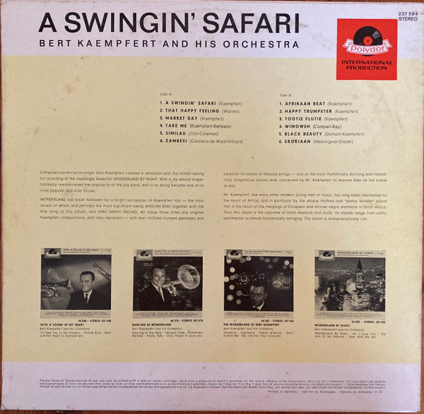 Bert Kaempfert & His Orchestra : A Swingin' Safari (LP, Album)