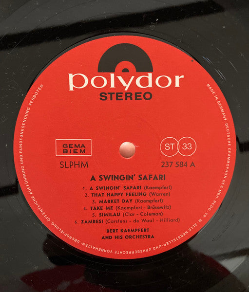 Bert Kaempfert & His Orchestra : A Swingin' Safari (LP, Album)