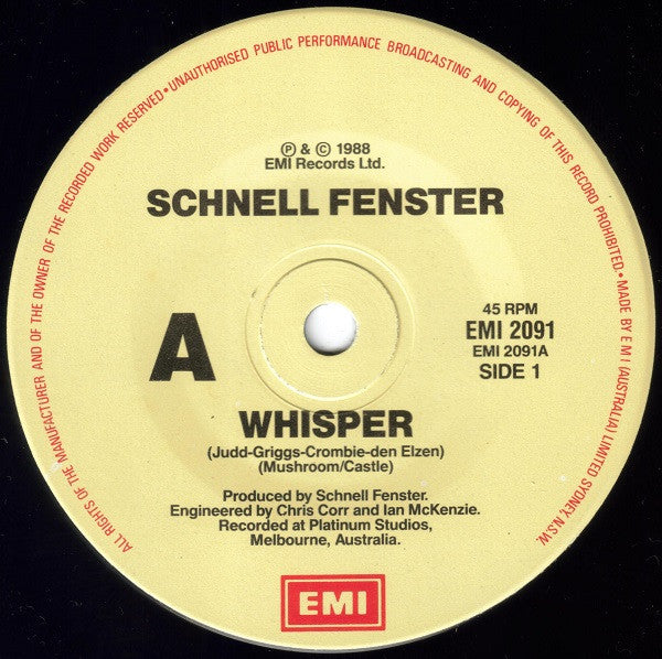 Schnell Fenster : Whisper (7", Single)