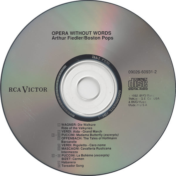 Arthur Fiedler, Boston Pops Orchestra : Opera Without Words (CD, Comp, RP)