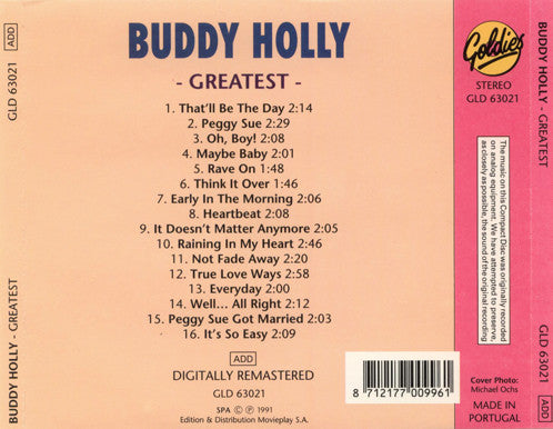 Buddy Holly : Greatest (CD, Comp, RM)