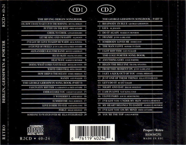 Irving Berlin, Cole Porter, George Gershwin : Berlin Gershwin Porter - The Gold Collection. 40 Classic Performances (2xCD, Comp)