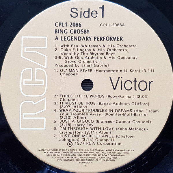 Bing Crosby : A Legendary Performer (LP, Comp, RE)