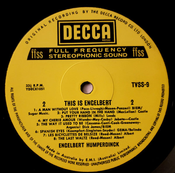 Engelbert Humperdinck : This Is Engelbert (LP, Comp, Mis)