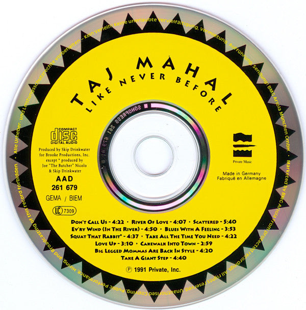 Taj Mahal : Like Never Before (CD, Album)