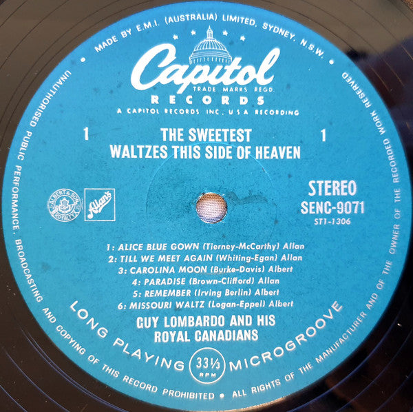 Guy Lombardo And His Royal Canadians : The Sweetest Waltzes This Side Of Heaven (LP, Album, RE)