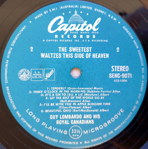 Guy Lombardo And His Royal Canadians : The Sweetest Waltzes This Side Of Heaven (LP, Album, RE)