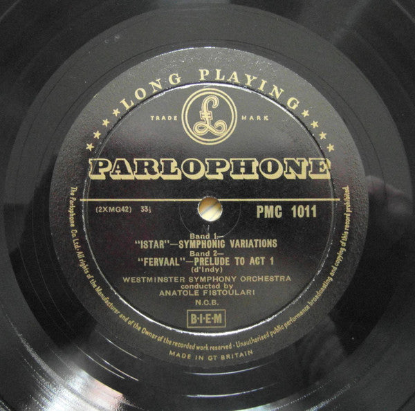 Paul Dukas / Vincent d'Indy - Anatole Fistoulari Conducting The Westminster Symphony Orchestra : La Péri / Istar (Symphonic Variations) / Fervaal - Prelude To Act I (LP, Mono)